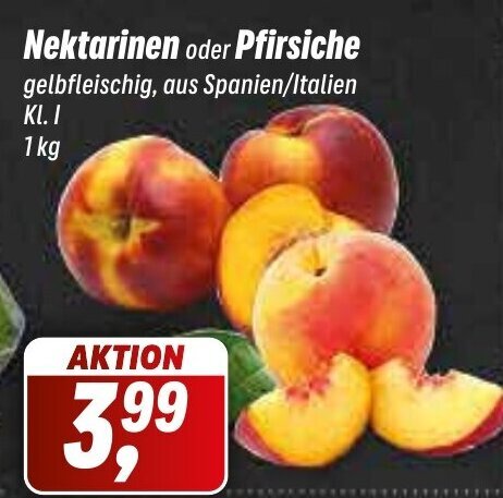 Simmel Nektarinen oder Pfirsiche gelbfleischig, aus Spanien/Italien KL. I 1 kg Angebot