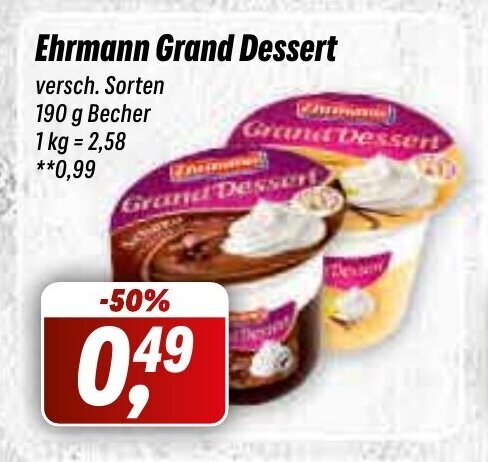 Simmel Ehrmann Grand Dessert 190 g Becher Angebot