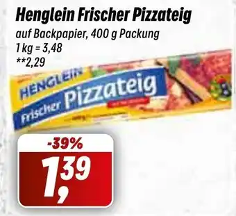 Simmel Henglein Frischer Pizzateig auf Backpapier, 400 g Angebot