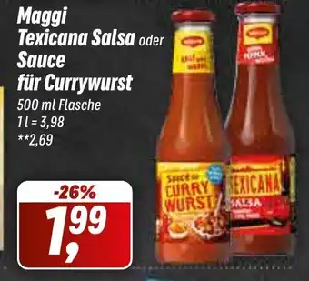 Simmel Maggi Texicana Salsa oder Sauce für Currywurst 500 ml Flasche Angebot