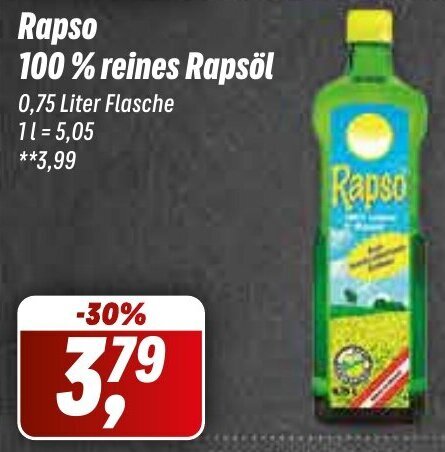 Simmel Rapso 100% reines Rapsöl 0,75 Liter Flasche Angebot