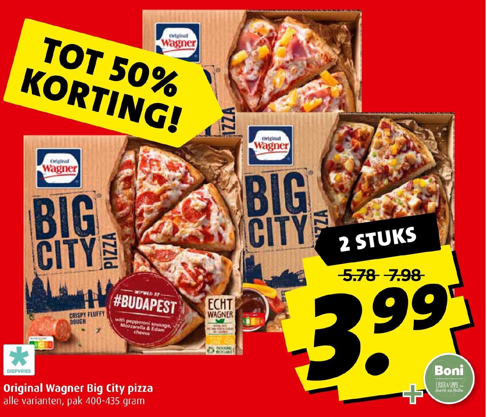 CENTERSHOP Original Wagner Big City pizza alle varianten, pak 2*400-435 gram Angebot