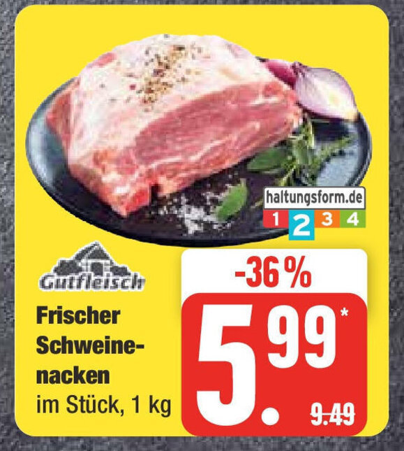 Edeka Gutfleisch Frischer Schweine-nacken im Stück, 1 kg Angebot