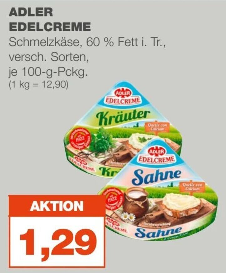 mein real ADLER EDELCREME je 100 g Angebot
