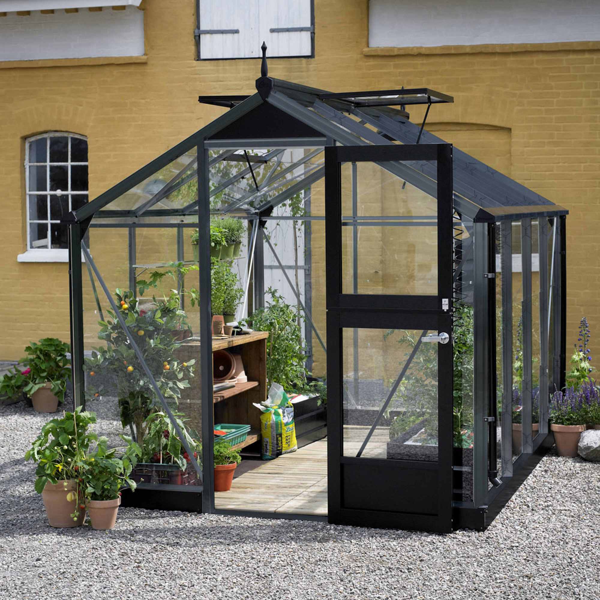 toom Baumarkt Gewächshaus 'compact' 5 m², 3 mm sicherheitsglas, anthrazit/schwarz Angebot