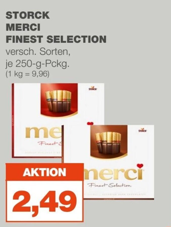 mein real STORCK MERCI FINEST SELECTION je 250 g Angebot