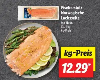 Lidl Fischerstolz Norwegische Lachsseite 1kg Angebot