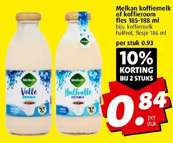 CENTERSHOP Melkan koffiemelk of koffieroom fles 185-188 ml bijv. koffiemelk halfvol, flesje 186 ml Angebot