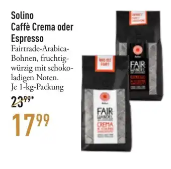 Galeria Markthalle Solino Caffè Crema oder Espresso 1kg Angebot