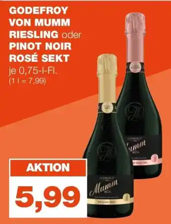 mein real GODEFROY VON MUMM RIESLING oder PINOT NOIR ROSÉ SEKT 750ml Angebot