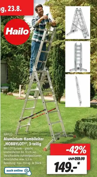 Lidl Hailo Aluminium Kombileiter Hobbylot, 3 teilig Angebot