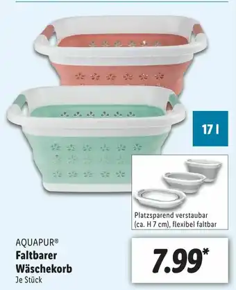 Lidl Aquapur Faltbarer Wäschekorb Angebot