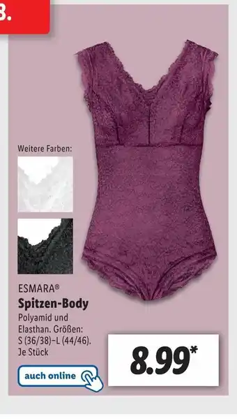 Lidl Esmara Spitzen Body Angebot