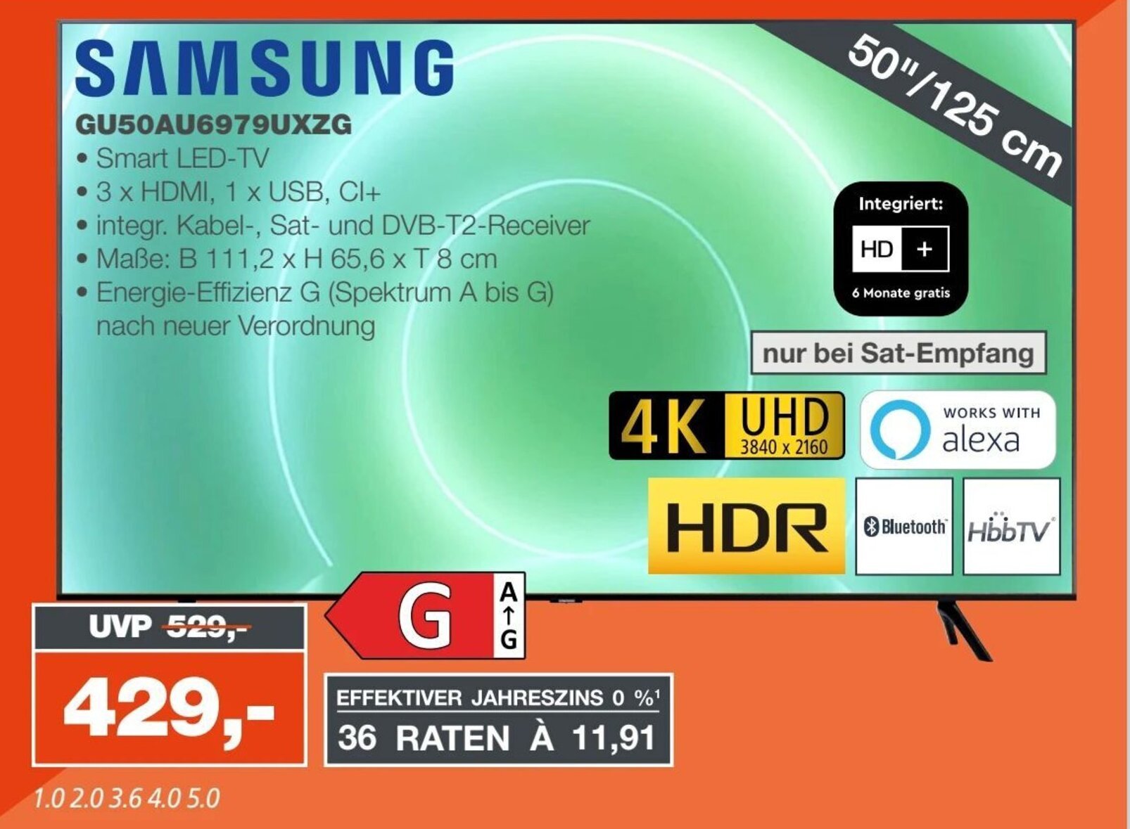 mein real SAMSUNG Smart LED-TV GU50AU6979UXZG Angebot