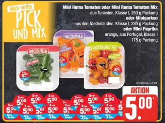 Edeka Mini Roma Tomaten oder Mini Roma Tomaten Mix oder Minigurkeh oder Mini Paprika 250/230/175 g Angebot