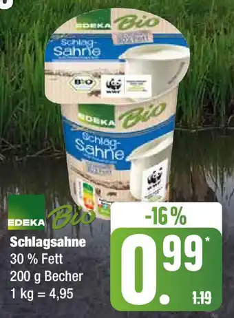 Edeka EDEKA Schlagsahne 30 % Fett 200 g Becher Angebot