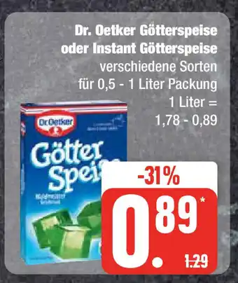 Edeka Dr. Oetker Götterspeise oder Instant Götterspeise verschiedene Sorten für 0,5 - 1 Liter Angebot