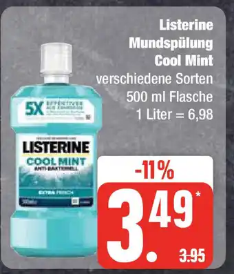 Edeka Listerine Mundspülung Cool Mint 500 ml Flasche Angebot