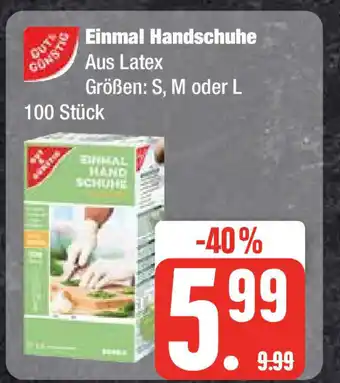 Edeka Gut & Gunstig Einmal Handschuhe Aus Latex Größen: S, M oder L 100 Stück Angebot