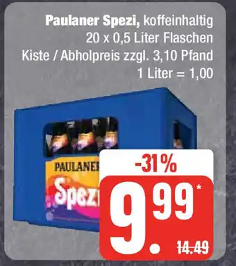 Edeka Paulaner Spezi, koffeinhaltig 20 x 0,5 Liter Angebot