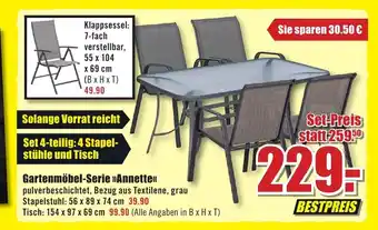 B1 Discount Baumarkt Gartenmöbel-Serie »>Annette<< Angebot