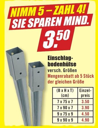 B1 Discount Baumarkt Einschlag-bodenhülse Angebot