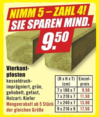 B1 Discount Baumarkt Vierkant-pfosten Angebot