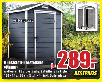 B1 Discount Baumarkt Kunststoff-Gerätehaus "Manor" Angebot