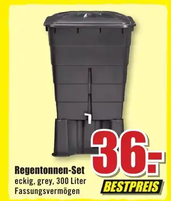 B1 Discount Baumarkt Regentonnen-Set eckig, grey, 300 Liter Angebot