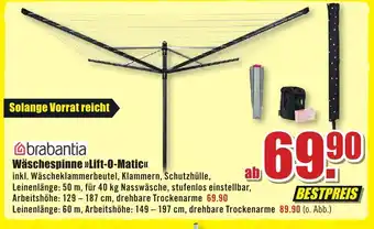 B1 Discount Baumarkt brabantia Wäschespinne >>Lift-O-Matic<< Angebot