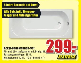 B1 Discount Baumarkt Acryl-Badewannen-Set Angebot