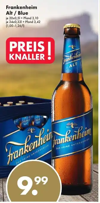 Trink und Spare Frankenheim Alt / Blue 20*500/24*330ml Angebot