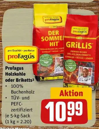 REWE Profagus Holzkohle oder Briketts³ 5kg Angebot