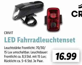 Lidl CRIVIT LED Fahrradleuchtenset Angebot