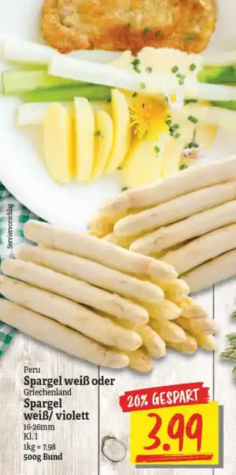 NP Discount Peru Spargel weiß oder Spargel weiß/ violett 500g Angebot