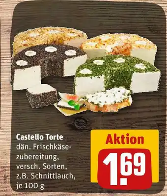 REWE Castello Torte dän. Frischkäse-zubereitung, versch. Sorten, z.B. Schnittlauch, je 100 g Angebot