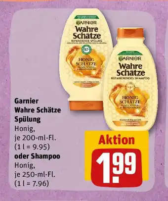 REWE Garnier Wahre Schätze Spülung Honig, je 200-ml-Fl. oder Shampoo Honig, je 250-ml-Fl. Angebot