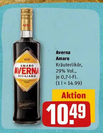 REWE Averna Amaro Kräuterlikör, 29% Vol., je 0,7-1-Fl. (1 | = 14.99) Angebot