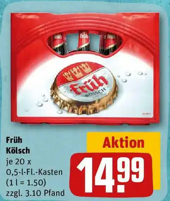 REWE Früh Kölsch je 20 x 0,5-l-Fl.-Kasten (1 l = 1.50) zzgl. 3.10 Pfand Angebot