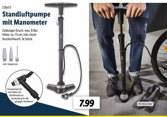 Lidl CRIVIT Standluftpumpe mit Manometer Angebot