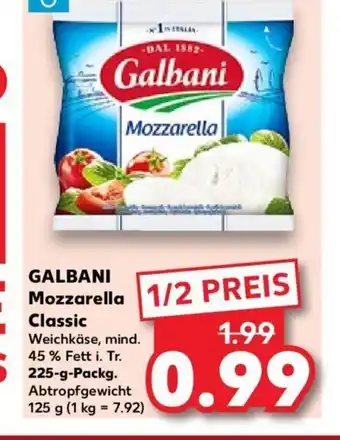 Kaufland GALBANI Mozzarella Classic Weichkäse, mind. 45 % Fett i. Tr. 225g Angebot