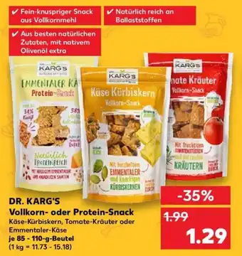 Kaufland DR. KARG'S Vollkorn- o. Protein-Snack 85-110g Angebot