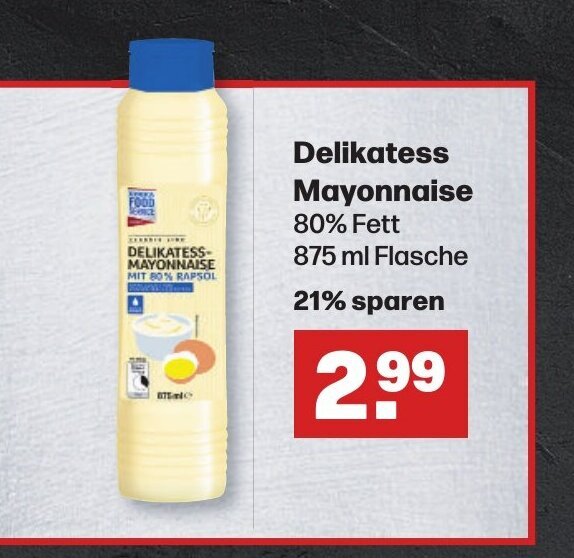 Handelshof Delikatess Mayonnaise 875 ml Flasche Angebot