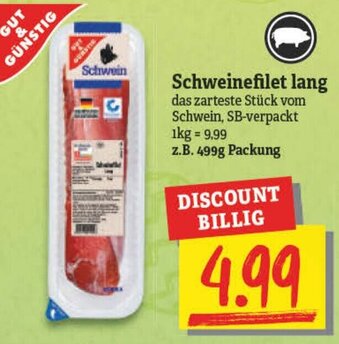 NP Discount Gut & Günstig Schweinefilet lang Angebot