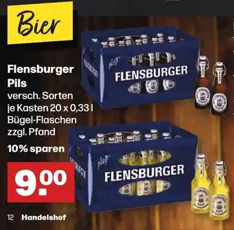 Handelshof Flensburger Pils versch. Sorten je Kasten 20 x 0,331 Bügel-Flaschen Angebot