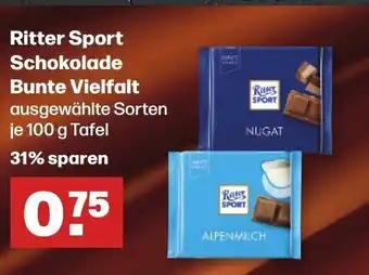 Handelshof Ritter Sport Schokolade Bunte Vielfalt  je 100 g Angebot