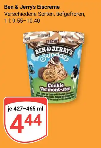 Globus Ben & Jerry's Eiscreme Verschiedene Sorten, je 427-465 ml Angebot