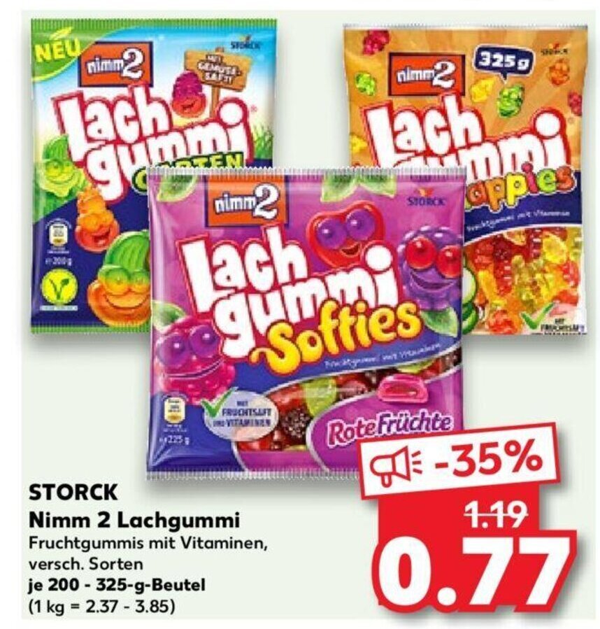 Kaufland STORCK Nimm 2 Lachgummi Fruchtgummis mit Vitaminen, je 200-325-g-Beutel Angebot