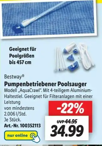 Lidl Bestway® Pumpenbetriebener Poolsauger Modell ,AquaCrawl". Angebot