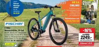 Lidl FISCHEr E-Bike Mountainbike, 29 Zoll Modell Montis 4.1i". Angebot